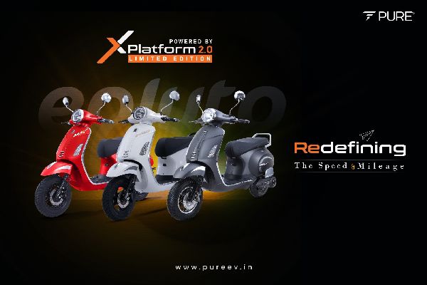  प्योर ईवी ने 72 किलोमीटर प्रति घंटे की अधिकतम स्पीड के साथ ईप्लूटो सीरीज़ के लिए एक्स प्लेटफॉर्म 2.0 लिमिटेड एडिशन वैरिएंट का अनावरण किया