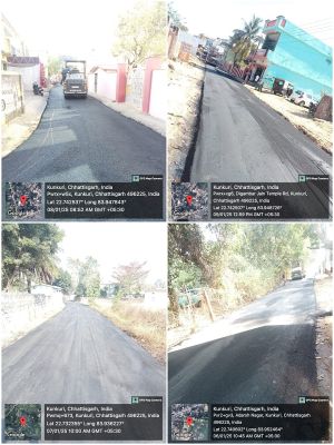  कुनकुरी के विभिन्न वार्डों में हुआ डामरीकरण कार्य