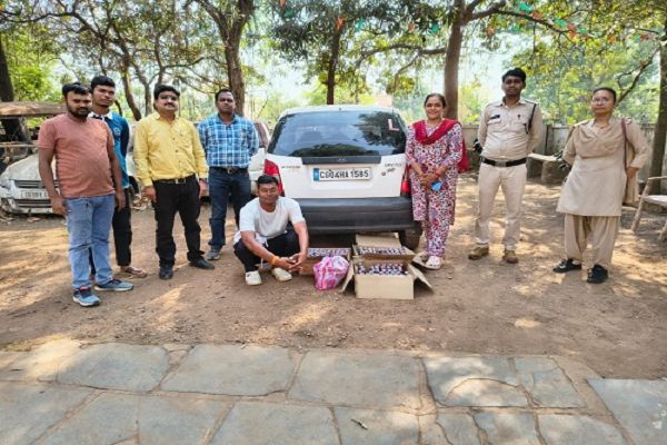 आबकारी विभाग ने जप्त की मध्यप्रदेश निर्मित मदिरा