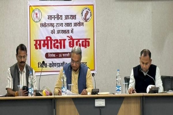छत्तीसगढ राज्य खाद्य आयोग के अध्यक्ष श्री संदीप शर्मा ने ली अधिकारियों की बैठक
