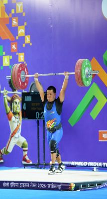 खेलो इंडिया ट्राइबल गेम्स 2026 : भारत्तोलन पुरुष 88 किग्रा वर्ग में अरुणाचल के रुबा ताडु बने चैंपियन