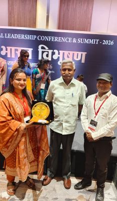 रायगढ़ की मोनिका इजारदार को &lsquo;भारत विभूषण&rsquo; सम्मान, उदयपुर में हुआ भव्य राष्ट्रीय आयोजन, NHAF ने आकिया था ....