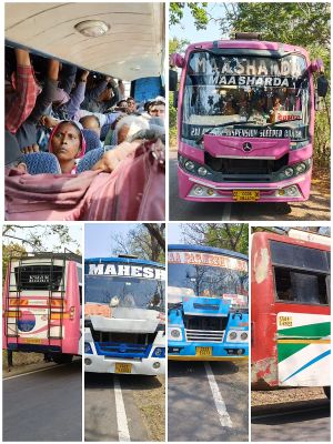 यातायात पुलिस द्वारा रायपुर से देवभोग मार्ग पर ओवर सीट एवं परमिट नियम का उल्लंघन करने वाले बसों पर की गई कार्यवाही।