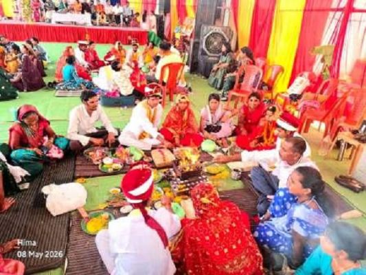 मुख्यमंत्री कन्या विवाह योजना के तहत रमईपाठ धाम छुरा में 14 जोड़ों का सामूहिक विवाह सम्पन्न