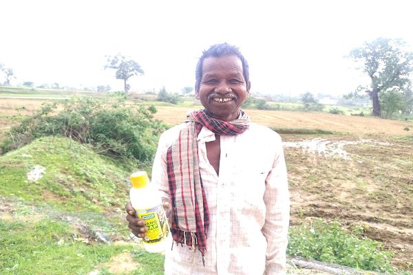 फुनगा के किसान दयाराम सिंह ने पहली बार अपनाया नैनो डीएपी