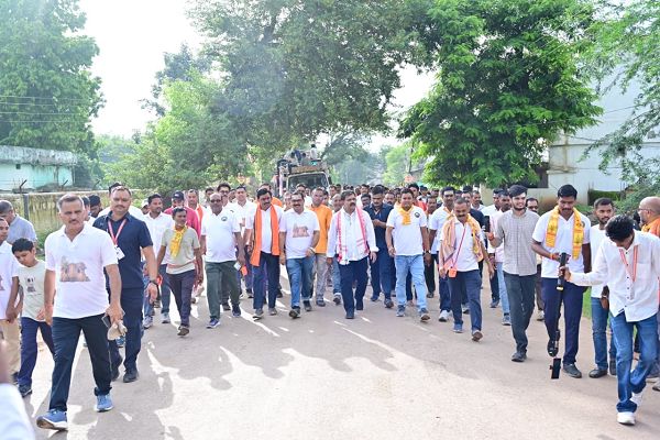 *भोरमदेव पदयात्रा का उप मुख्यमंत्री विजय शर्मा ने बूढ़ा महादेव मंदिर से किया शुभारंभ*