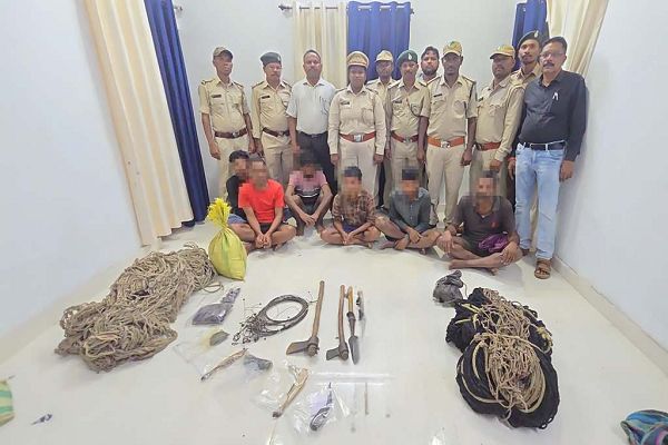 इन्द्रावती टाइगर रिजर्व में वन्यजीव शिकार पर बड़ी कार्रवाई, 6 आरोपी गिरफ्तार