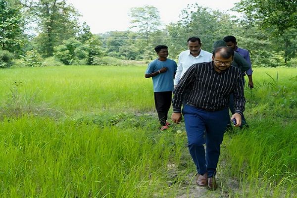 सुकमा जिले में डिजिटल क्रॉप सर्वे का मैदानी निरीक्षण