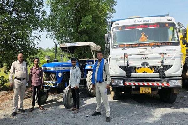  रेत के अवैध परिवहन पर प्रशासन की सख्त कार्रवाई, 7 वाहन जब्त