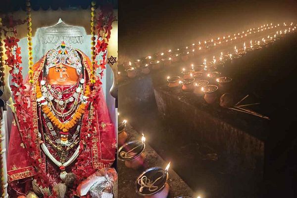 चंडी माई धाम गौरमाटी में प्रज्वलित हुए 222 मनोकामना ज्योति कलश