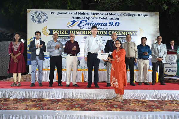 पं. जवाहरलाल नेहरू मेडिकल कॉलेज में वार्षिक खेल समारोह &lsquo;एनिग्मा 9.0&rsquo; के अंतर्गत पुरस्कार वितरण समारोह आयोजित
