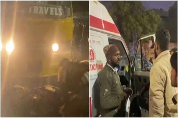 दर्दनाक हादसा: कॉलेज बस ने बाइक को कुचला, पिता की मौके पर मौत, बेटी गंभीर घायल