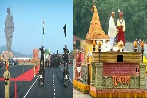 एकता दिवस पर गणतंत्र दिवस जैसी परेड, कई राज्यों की झांकियाँ